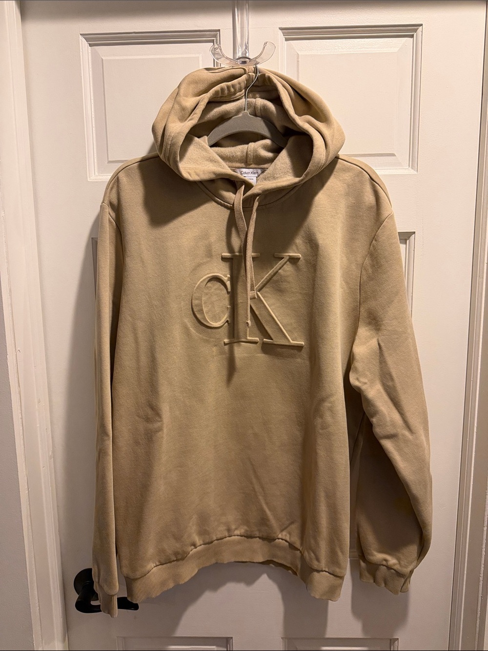 Calvin Klein Tan Embossed CK Pullover Hoodie